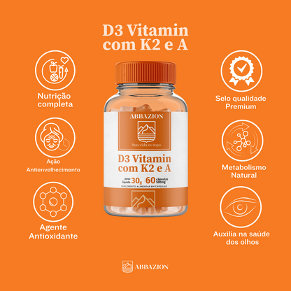 D3 Vitamin com K2 e A