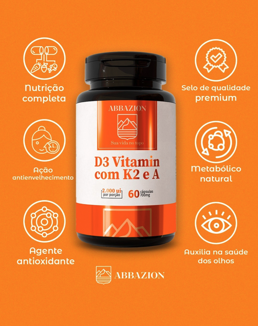 D3 Vitamin com K2 e A